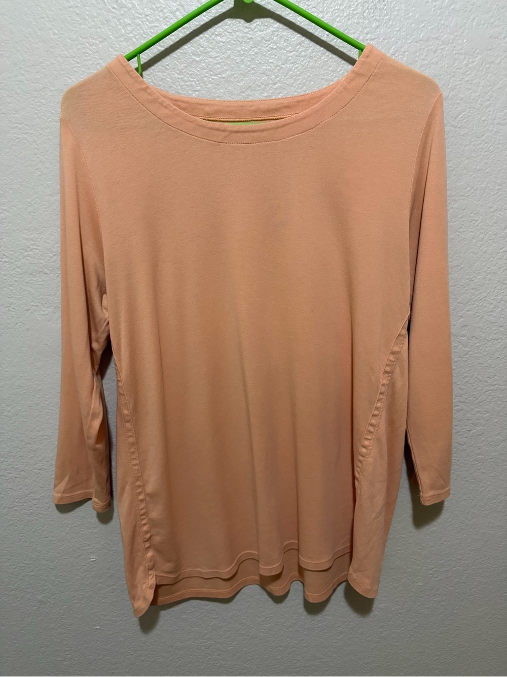 J. Jill 100% Pima Cotton 3/4 Sleeve Tee Peach Size Medium Minimalist